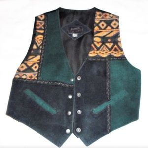 Vintage Western Vest Leather Snaps Katch Me USA